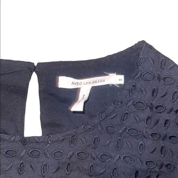 Avec Les Filles Black Eyelet Bell Sleeve Dress - Picture 15 of 16